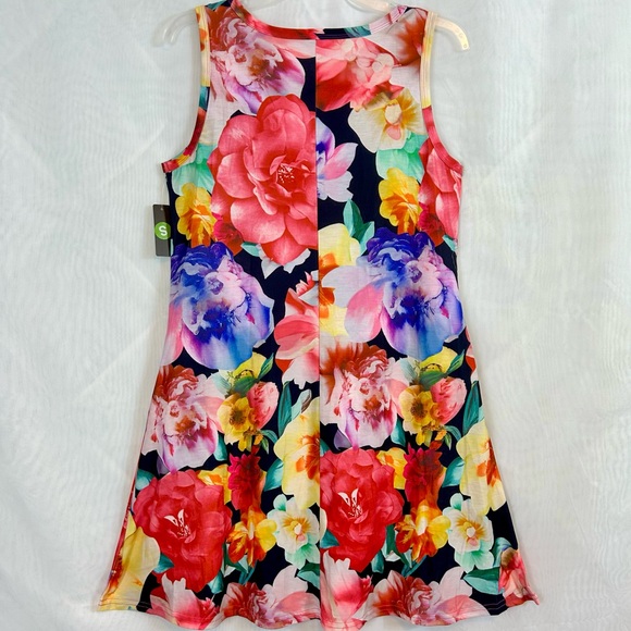 NWT Womens Colorful Floral Summer Tank Style Knit Dress / Small - Picture 7 of 10